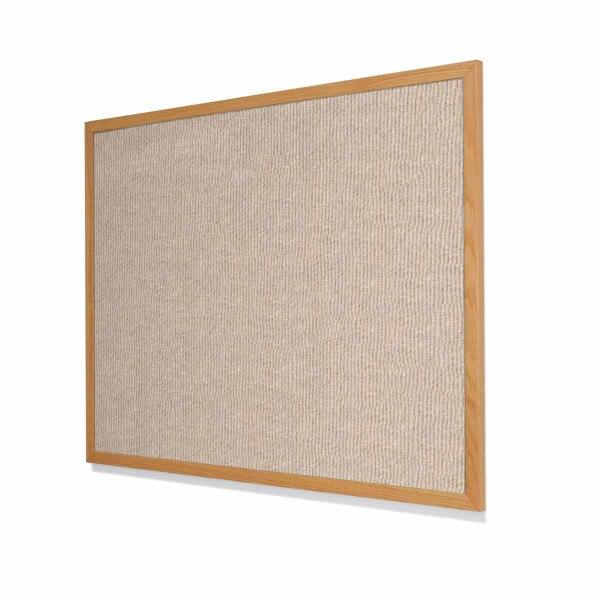 Beach Ribbed VELCRO® Compatible Cork Board with Narrow Red Oak Frame